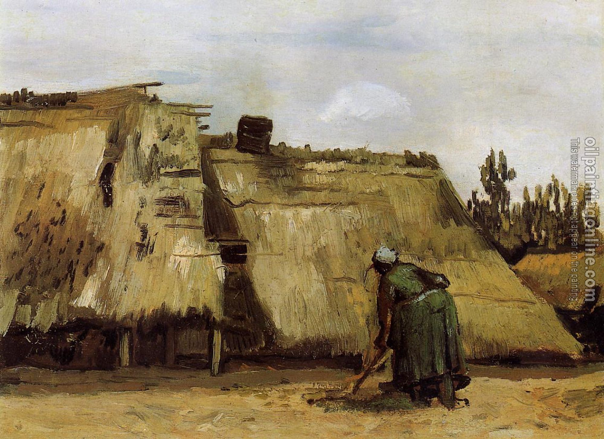 Gogh, Vincent van - Cottage with Woman Digging